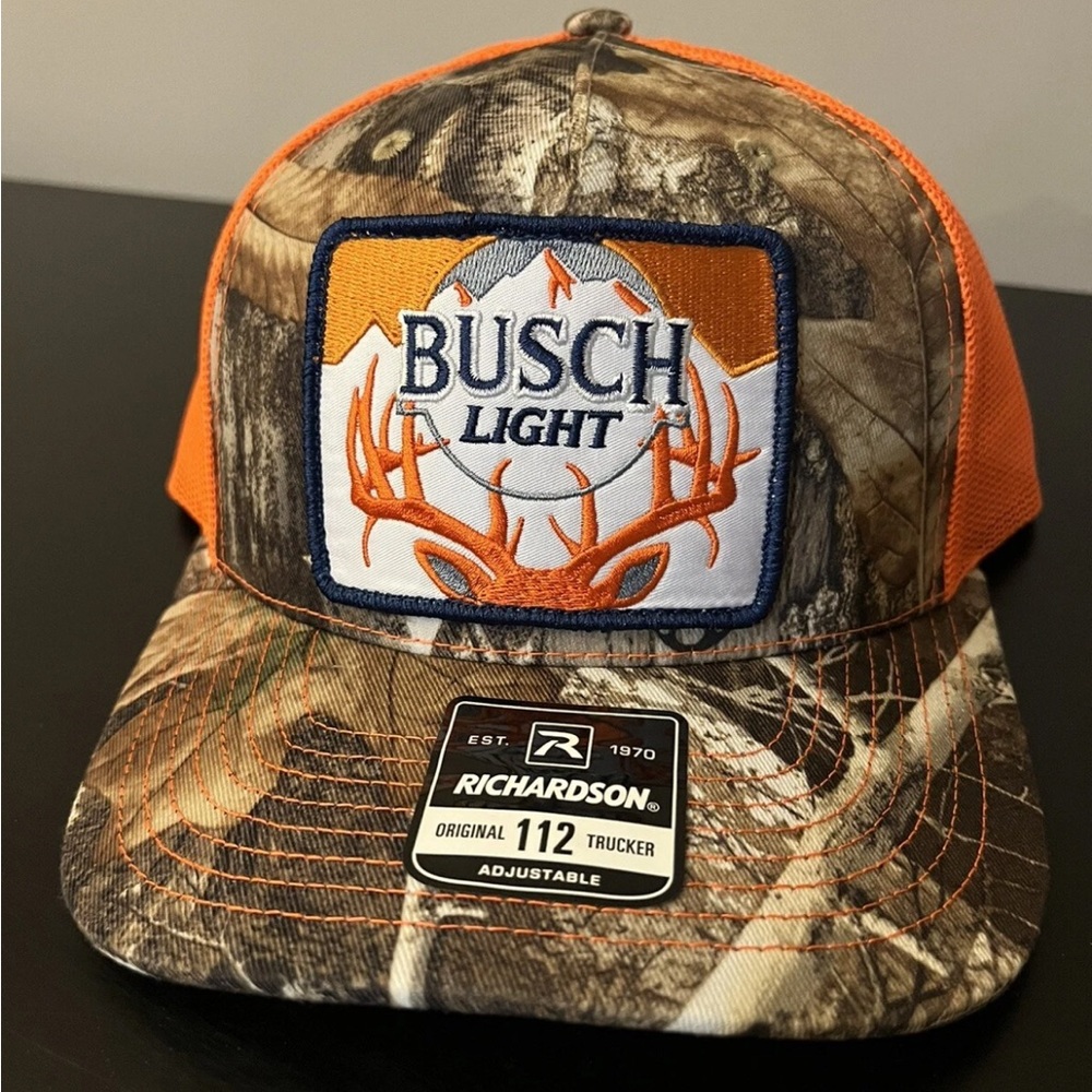 Busch Light Realtree Camo Hunting Richardson 112 Snapback Trucker Hat